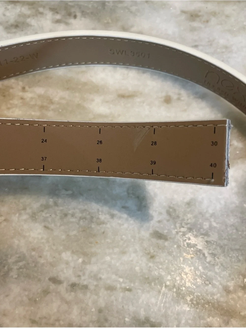 Nexbelt Women’s Dakota Dress Ratchet Belt Size 28 White Leather 1 Inch Wide